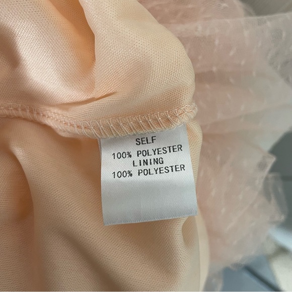 Just Me Floral Appliqué Tiered Dress One Shoulder Peach Pink M Tee Length Prom - Picture 11 of 12